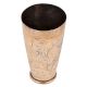 Etched Brass Flower Leaf Tall Brass Lassi Glass