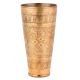 Small Flower Design Etched Brass Punjabi Glass