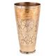 Flower Carved Brass Punjabi Lassi Glass With Golden Border