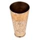 Flower Carved Brass Punjabi Lassi Glass With Golden Border