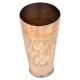 Brass Lassi Glass With Four Small Flowers And Band With Flowers On the Rim
