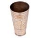 Brass Lassi Glass With Diamond Border And Leaf Engraved Inside Design