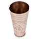 Brass Lassi Glass Carved Leaves In Arch And Nickel Finish