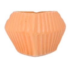 Orange Ceramic Vase Pot With Patterned Design