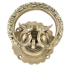 Hand Casted Exclusive Brass Elephant Motif Ring Door Knocker