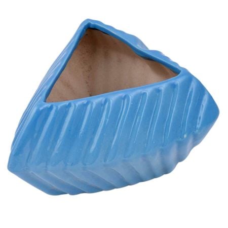 Blue Color Ceramic Vase Or Pot With Patterned Design