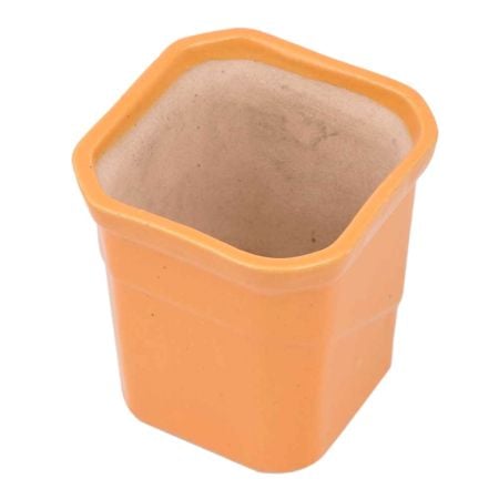 Handmade Orange Color Ceramic Pot