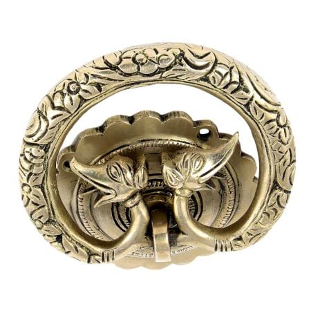 Hand Casted Exclusive Brass Elephant Motif Ring Door Knocker