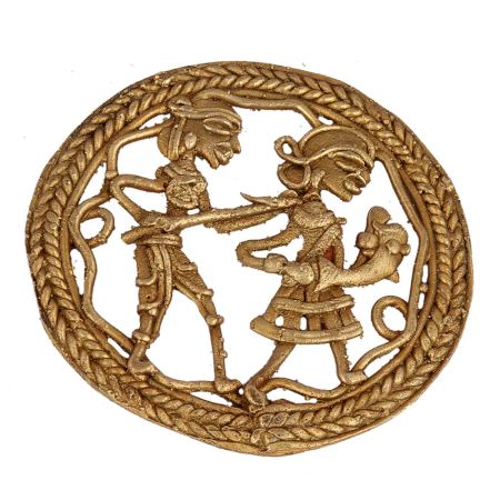 Admirable Brass Artwork Depicting A Fishermans Story