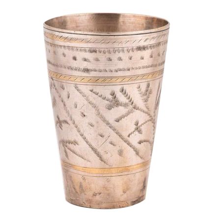 Brass Leaf Design Band Punjabi Lassi Glass