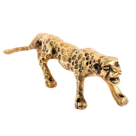 Golden Jaguar Statue Showpiece Interior Decor Item