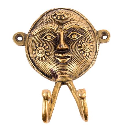 Handmade Brass Tribal Woman Face Golden Wall Hooks Hanger