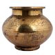 Brass Water Pot Engraved God Image And Floral Border