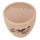 Beige Ceramic Pot With Hand painted Black Bird On Branch