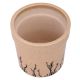 Beige Wide Ceramic Pot Hand painted With Long Grass Design