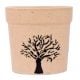 Hand painted Black Tree On Beige Ceramic Pot