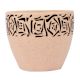 Beige Ceramic Pot With Hand painted Black Abstract Design