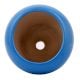 Round Blue Painted Ceramic Vase Pot
