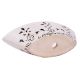White Oval Ceramic Pot Hand painted Flower Pattern