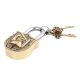Brass Padlock Solider Face Design With 2 Decorative Keys