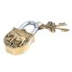 Old Brass Horse Design Lock With 2 Decorative Keys