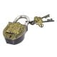 Brass Padlock Ram Durbar With 2 Decorative Keys Painted With Yellow Color