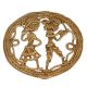 Radiant Brass Metal Circular Decor Piece With Rural Scenery