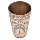 Faded Mogul Design Carved Brass Lassi Glass