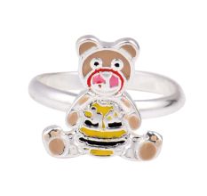 Children's Colorful Silver Bear Adjustable Toe Ring