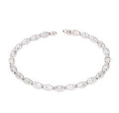 Simple Diamond-Cut 92.5 Sterling silver Bead Bracelet