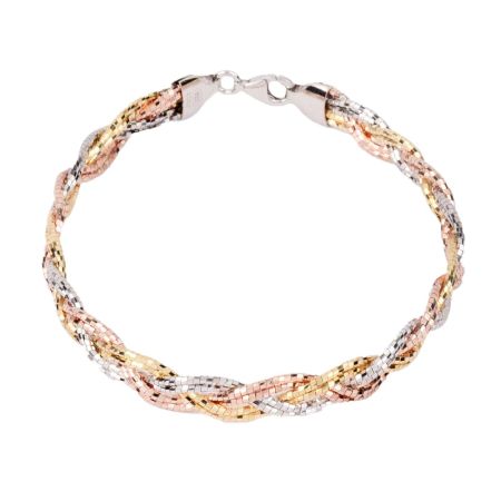 Stylish 92.5 Sterling Silver Gold Plated Bracelet