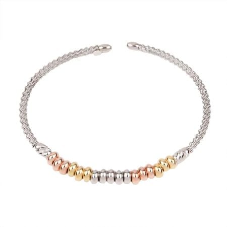 Modern 92.5 Sterling Silver kadaa or Bracelet with Gold Plated Spherical Beads