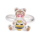 Children's Colorful Silver Bear Adjustable Toe Ring