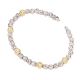 92.5 Sterling Silver and Gold Beads Stylish Adjustable Bracelet
