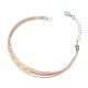Stylish Multiline Adjustable 92.5 Sterling Silver Gold Plated Bracelet