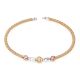 92.5 Sterling Silver Kada Bracelet with Gold Finish and Designer Beads