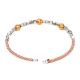 92.5 Sterling Silver Seed Beads Gold Plated Adjustable Kada Bracelet