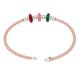 Multicolored Beaded Gold Plated Adjustable Rope Design 92.5 Silver Bracelet