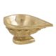 Handmade Golden Brass Diya With Engraved Design For Worship