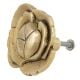 Handmade Golden Brass Dresser Drawer Knob In Rose Flower Design