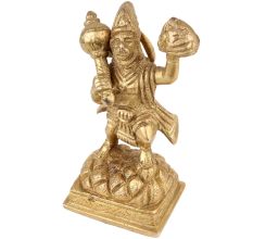 Handmade Golden Brass Ram Bhakt Hanuman Statue