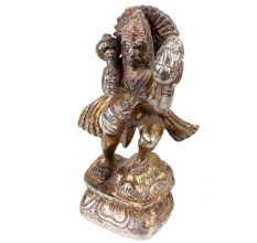 Handmade Gold Glossy Brass Standing Hanuman Statue