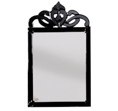 Handmade Silver Glass Venetian Mirror Rectangle Shape And Black Frame