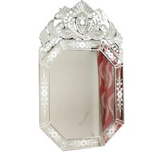 Handmade Silver Glass Octagonal Shape Framed Decorative Venetian Mirror