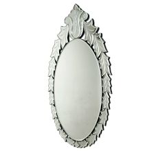Handmade Silver Venetian Oval Venetian Mirror With Decorative Frame