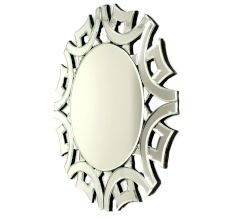Handmade Silver Glass Round Venetian Design Wall Mirror