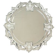 Handmade Silver Round Decorative Venetian Wall Mirror