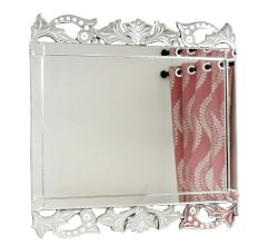 Handmade Silver Glass Rectangular Venetian Mirror With Etching