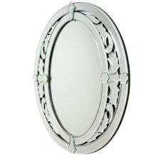Handmade Silver Glass Oval Venetian Mirror