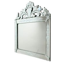 Handmade Glass Silver Horizontal Venetian Mirror